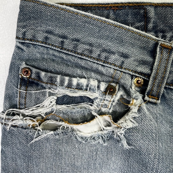 Levi’s 560 Comfort Fit Trashed Distressed Jeans Mens 36/34 Blue Denim Y2K 1609 - Picture 2 of 14